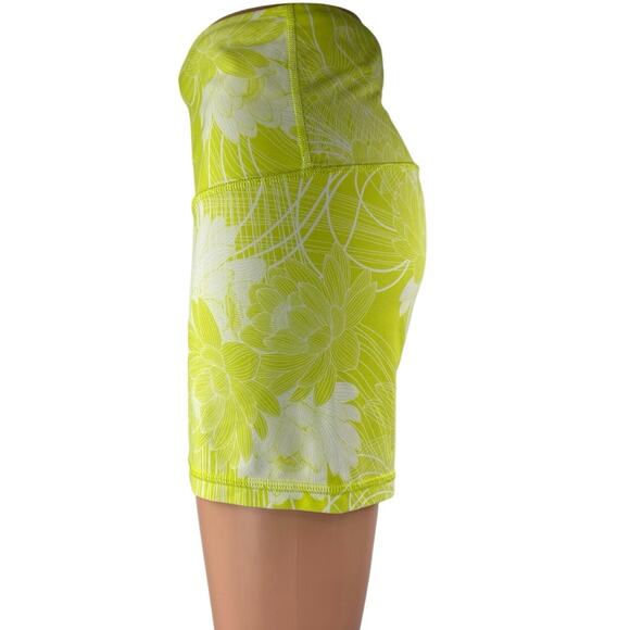 JoyLab Womens Green White Floral High Rise Running Athletic Biker Shorts Size XL - Picture 2 of 4